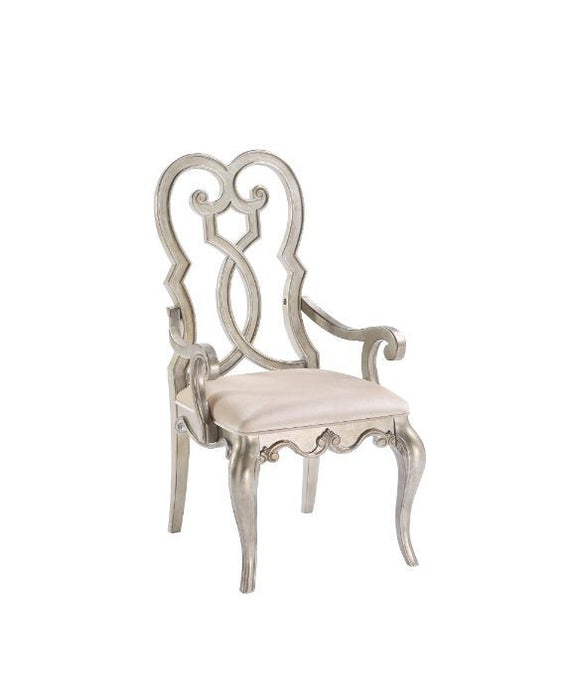 Esteban - Arm Chair (Set of 2) - Ivory Velvet & Antique Champagne