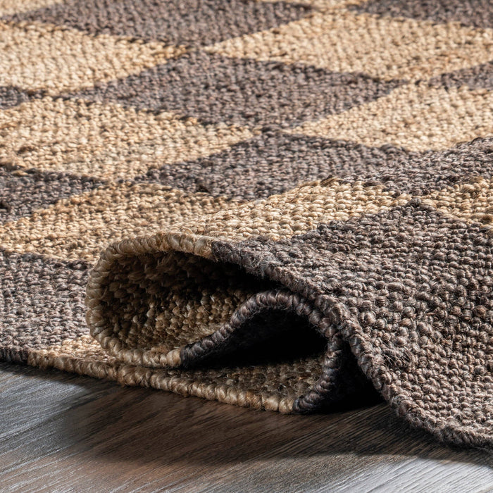 Christana Traditional Checkered Jute Area Rug: Ivory / Rectangle / 6' x 9'