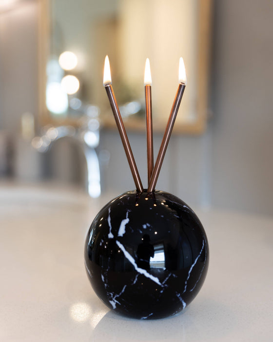 Neva Vase, Black Marble Candle Holder [x6 Vases]