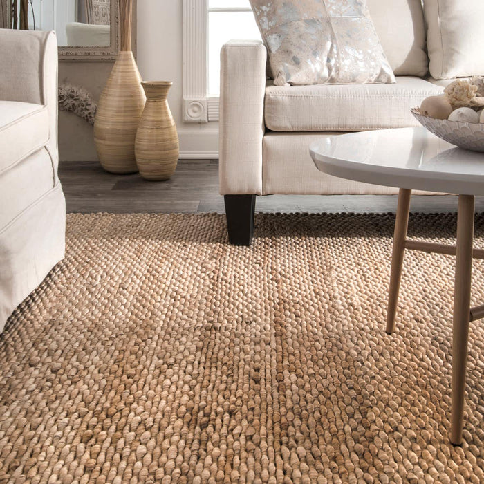 Hand Woven Hailey Jute Area Rug: Natural / Rectangle / 9' x 12'