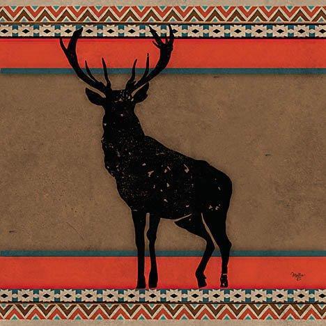 Out West Deer By Mollie B. (Framed) (Small) - Light Brown