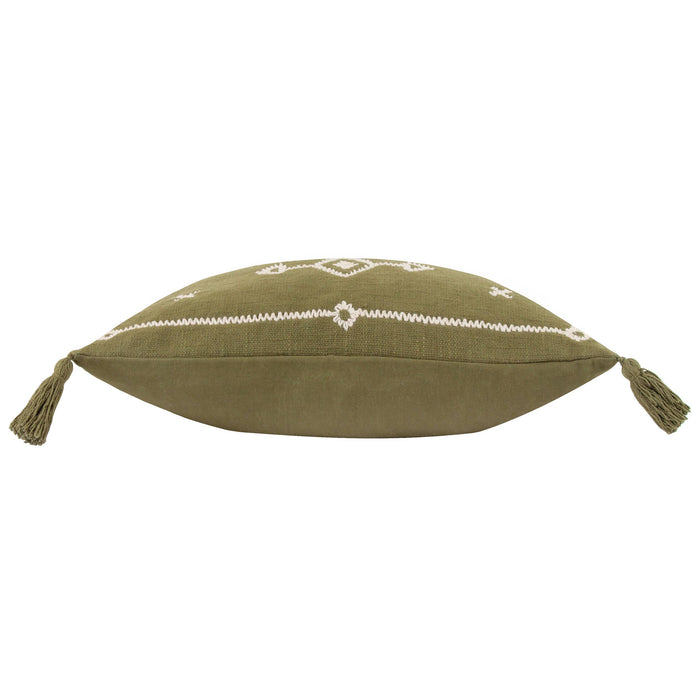Folis Cushion Khaki: Khaki / Feather Filled / 30 x 50cm