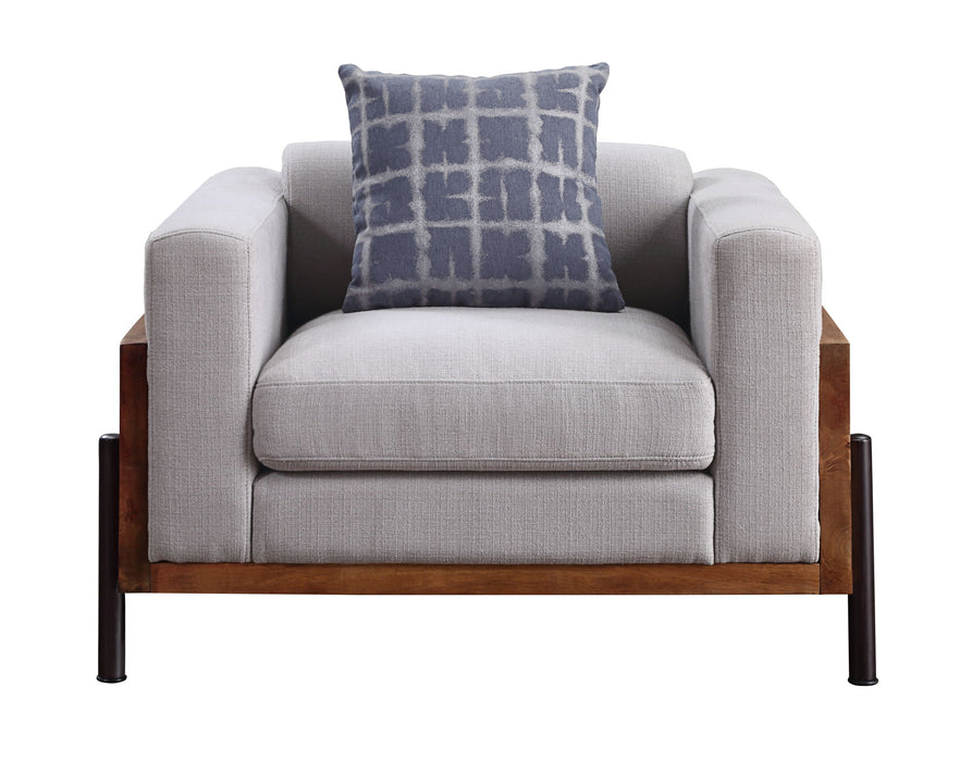 Pelton - Chair With Pillow - Fabric & Walnut