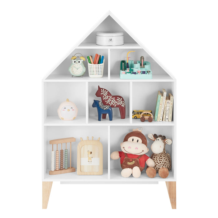Steiner White Dollhouse Kids Bookshelf with Beech Legs