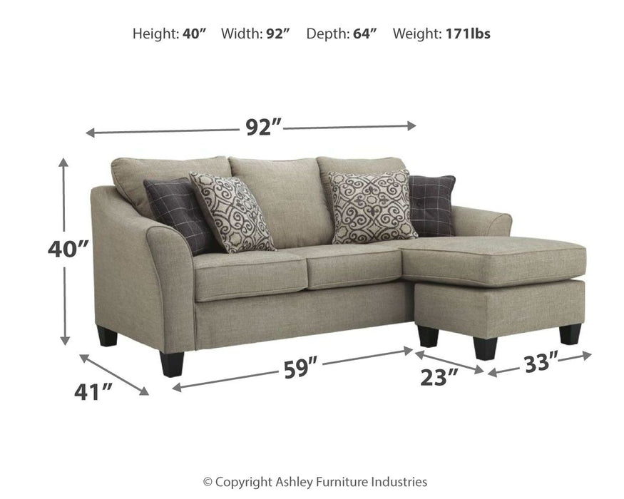 Kestrel - Sofa Chaise - Pearl Silver