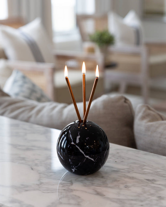 Neva Vase, Black Marble Candle Holder [x6 Vases]