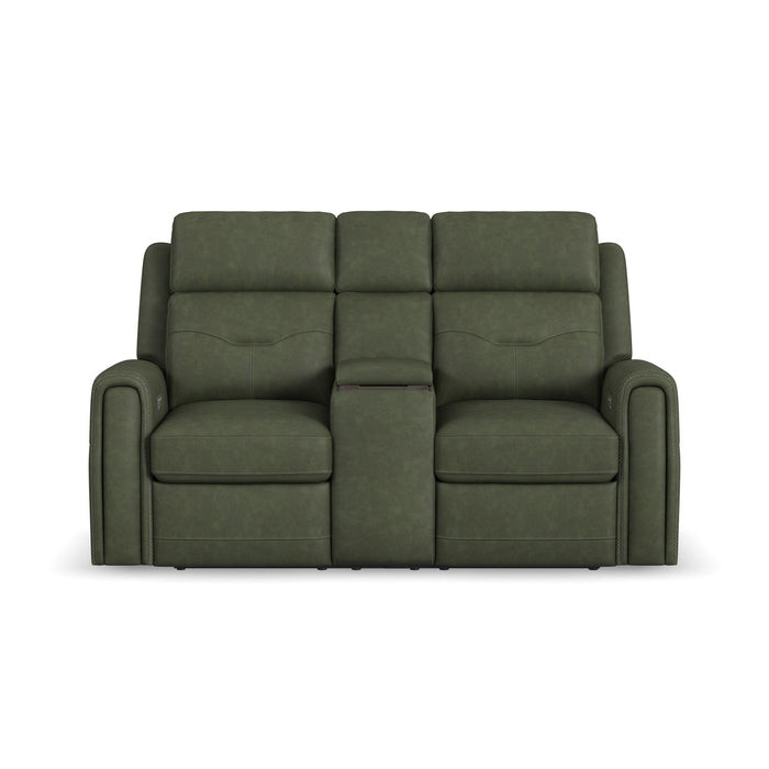 Felix - Power Reclining Loveseat With Console, Power Headrest, Lumbar, Heat & Massage