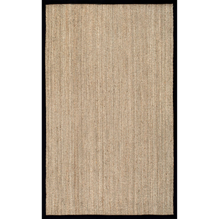 Elijah Seagrass with Border Area Rug: Beige / Round / 6'