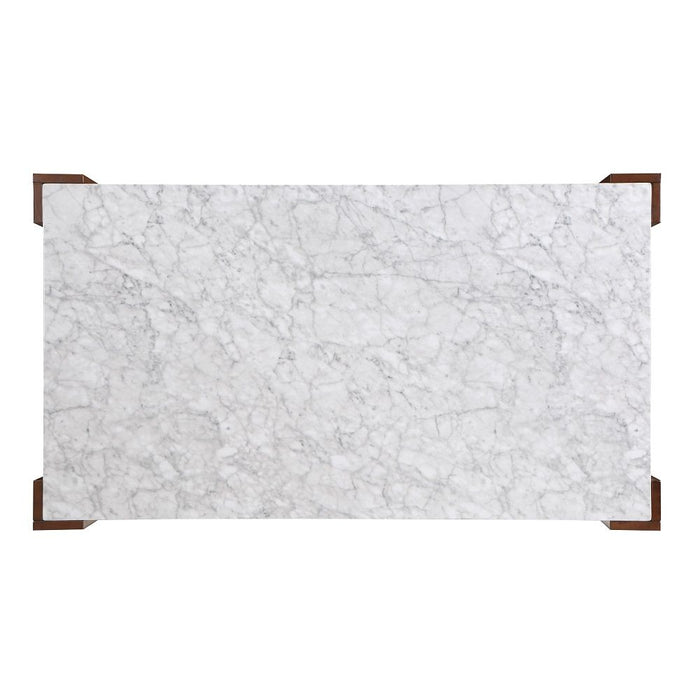 Hettie - Dining Table With Engineeed Stone Top - Engineered Stone Top & Brown