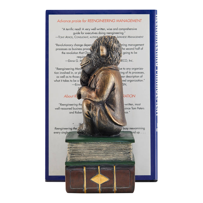 Monkeys on Books Polyresin Antique Finish Bookend Set of 2