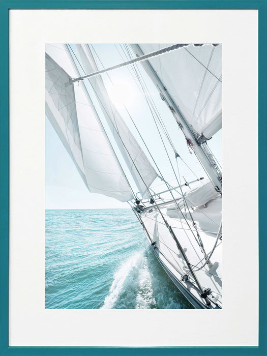 Sunward Sails II - 24 X 32 - Framed Print Under Glass - White