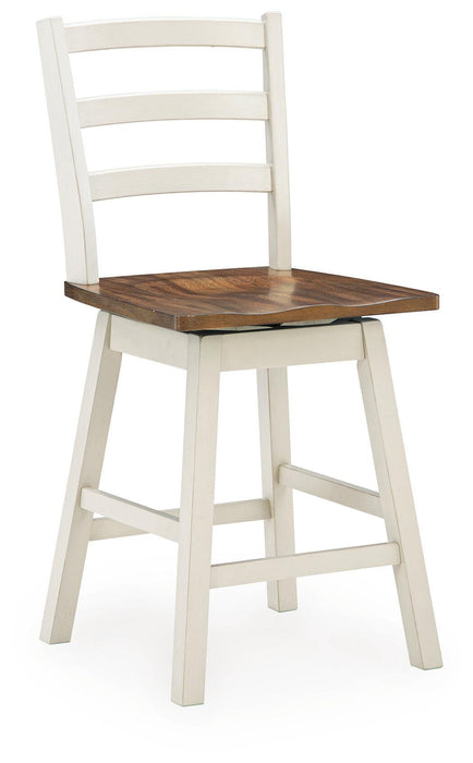 Brinfern - Swivel Stool (Set of 2) - Brown / Antique White