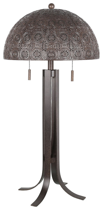 Bronze Tapestry - 28 X 14 - Metal Table Lamp (Set of 2) - Antique Bronze