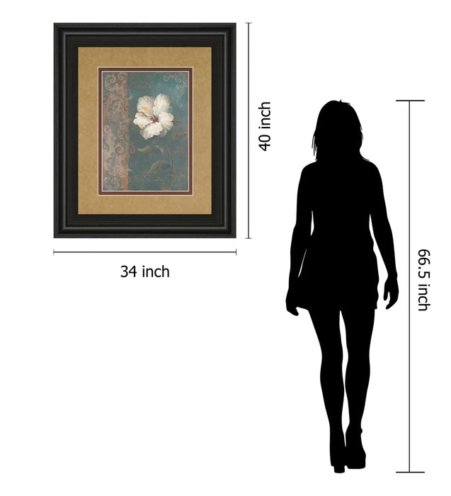 Floral Trans Il By Vivian Flasch - Framed Print Wall Art - Light Brown
