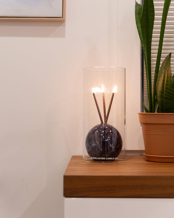 Neva Vase, Charcoal Marble Candle Holder [x6 Vases]