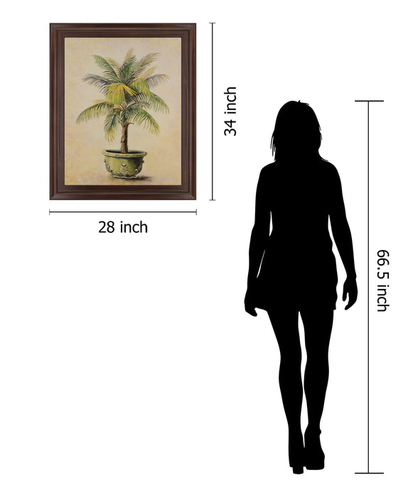 Verdant Fronds - 28" x 34" Framed Wall Art - Beige
