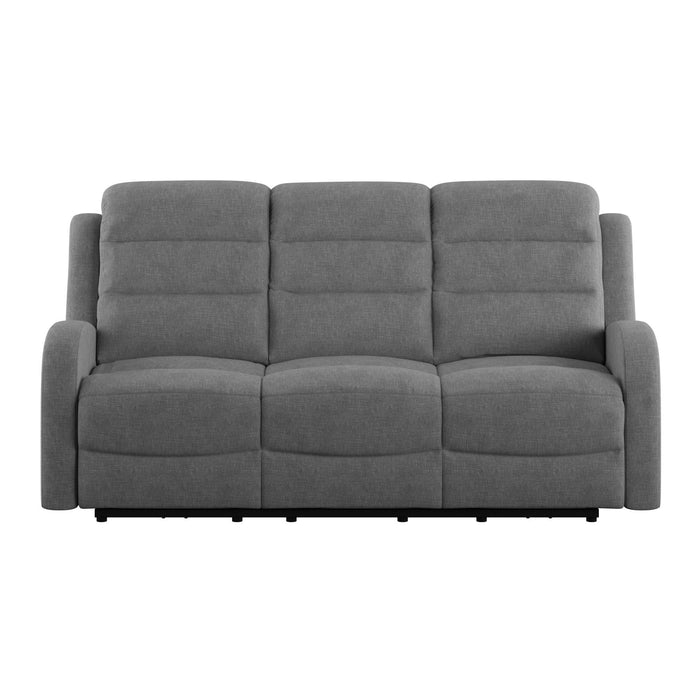 Harvey - Power Sofa With 2 Power Headrest - Mottled Gray