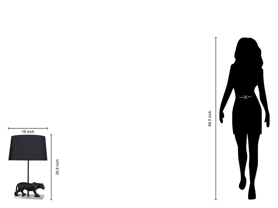 "Panther Noir" Resin Table Lamp (Set of 2) - Black Resin/Pn On Metal