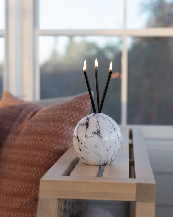 Neva Vase, White Marble Candle Holder [x6 Vases]