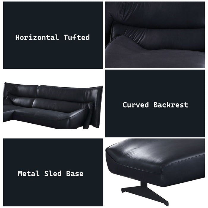 Maeko - Sectional Sofa - Dark Gray Top Grain Leather