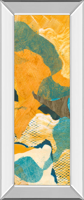 Mountain Shapes Il By Carolyn Roth - Mirror Framed Print Wall Art - Orange