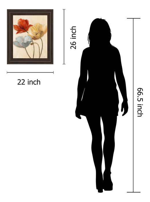 Poppy Palette Il By Nan - Framed Print Wall Art - Beige