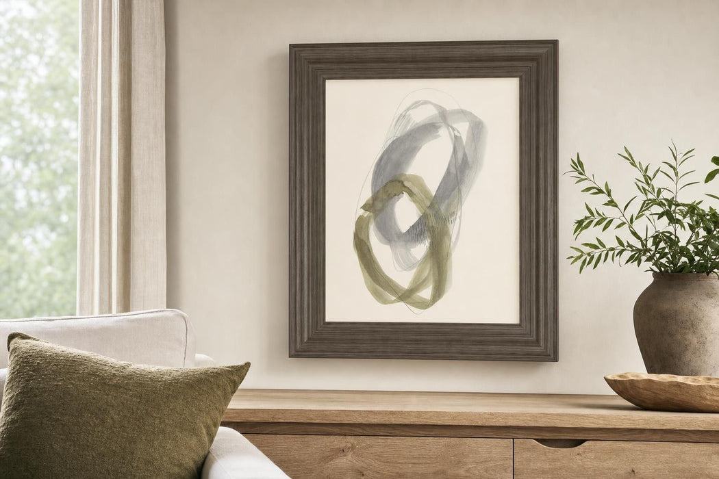 22x26 Neutral Rounds I By Jennifer Goldberger - Dark Gray