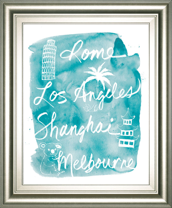 Sightseeing Il By Lottie Fontaine - Framed Print Wall Art - Light Blue