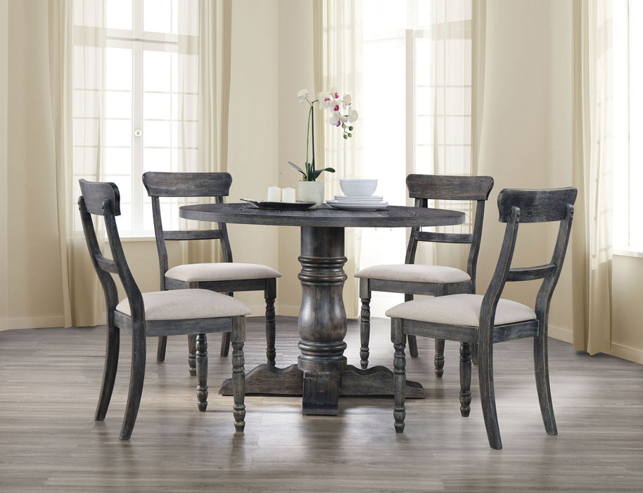 Leventis Weathered Grey Dining Set- Table With 4 chairs