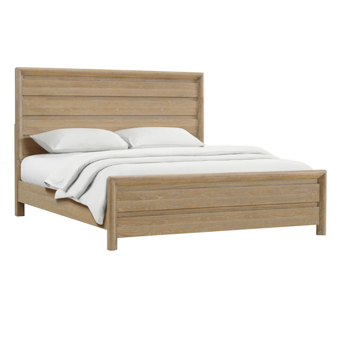 Pacific Grove - Queen Panel Bed With Solid Wood And Oak Veneer - Sand Dune