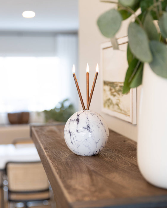 Neva Vase, White Marble Candle Holder [x6 Vases]