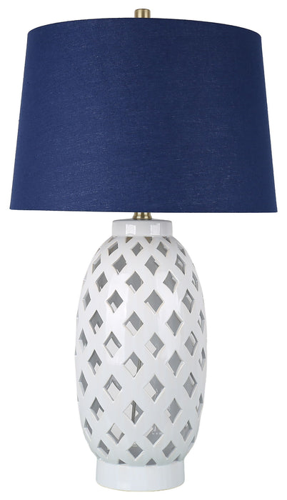 Harbor Trellis - 28 X 16 - Ceramic Table Lamp (Set of 2) - Matte White