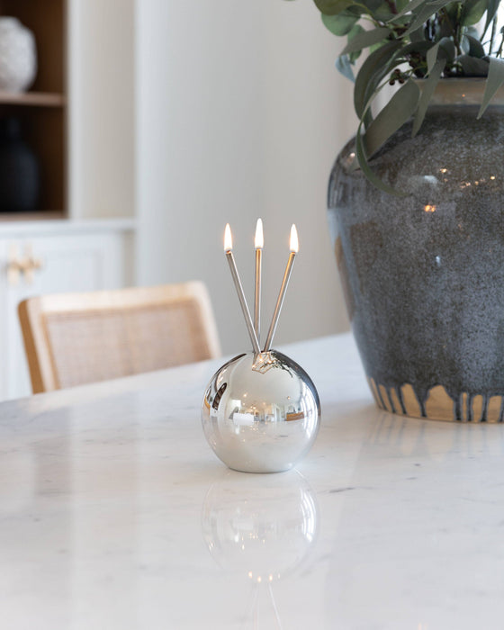 Neva Vase, Silver Metallic Candle Holder [x6 Vases]