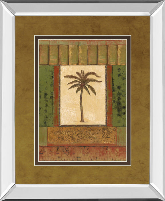 Classic Palm I By Rebecca Burton - Mirror Framed Print Wall Art - Light Brown