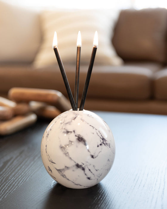 Neva Vase, White Marble Candle Holder [x6 Vases]