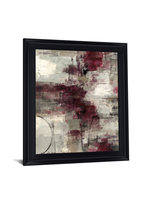 Crimson Veil - 28" x 34" Framed Wall Art - Dark Red