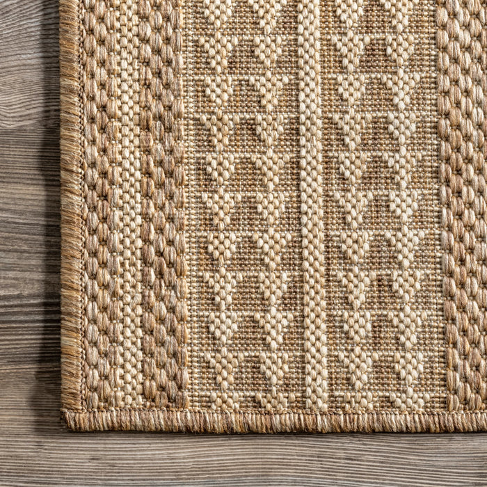 Ranya Tribal Indoor/Outdoor Area Rug: Light Brown / Runner / 2' x 8'