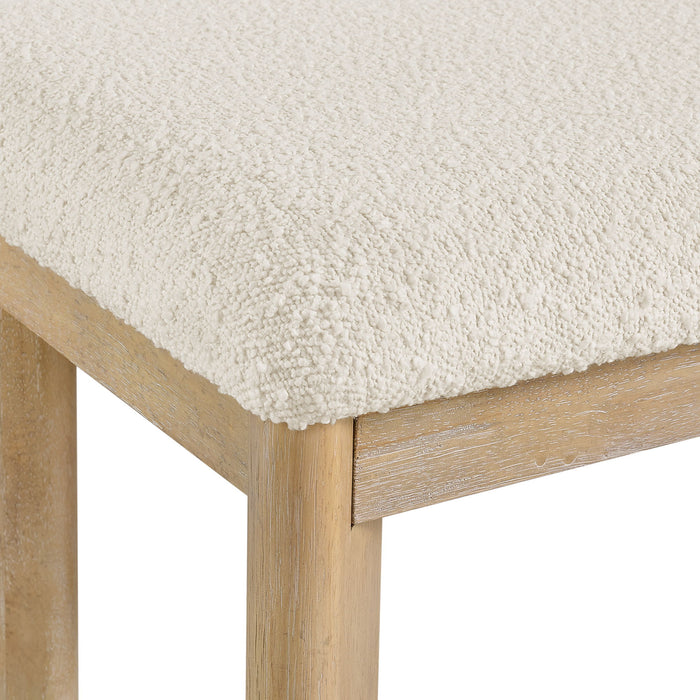 Pacific Grove - Upholstered Dining Bench With Cream Boucle Upholstery, Trestle Legs, And Solid Wood Construction - Sand Dune