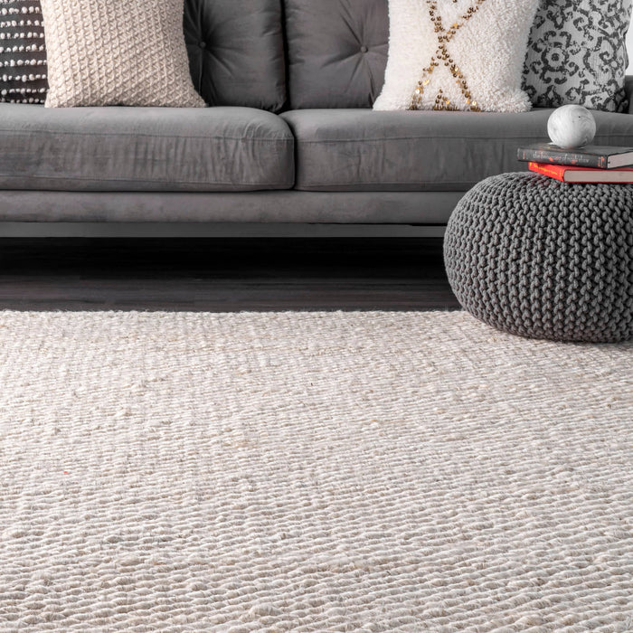 Hand Woven Hailey Jute Area Rug: Natural / Rectangle / 9' x 12'