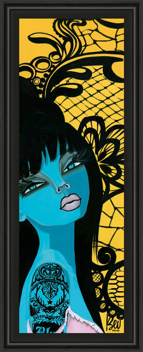 Ink Chiffon I By Bev Hogue - Framed Print Wall Art - Blue