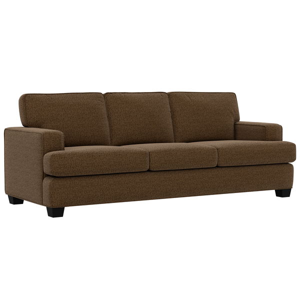 Carter - Sofa With Track Arms And Tapered Block Legs - Dark Brown