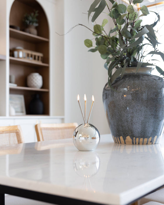 Neva Vase, Silver Metallic Candle Holder [x6 Vases]