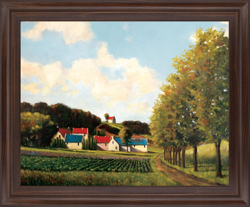 Pastoral Homestead - 28" x 34" Framed Wall Art - Green