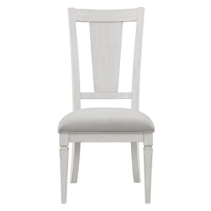 Katia - Side Chair Set of 2) - Light Gray Linen & Weathered White