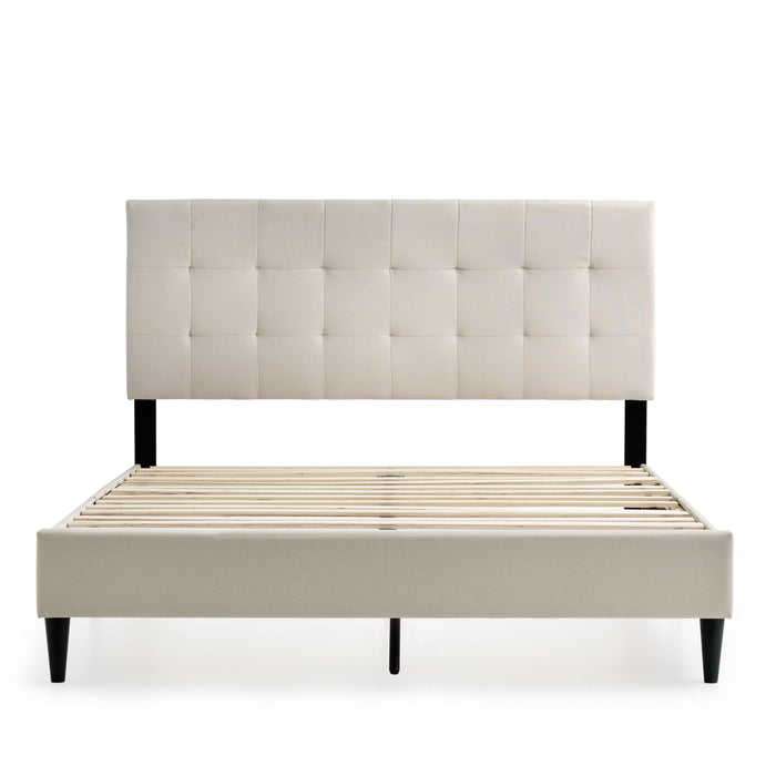 Jensen - King Platform Bed - Pearl