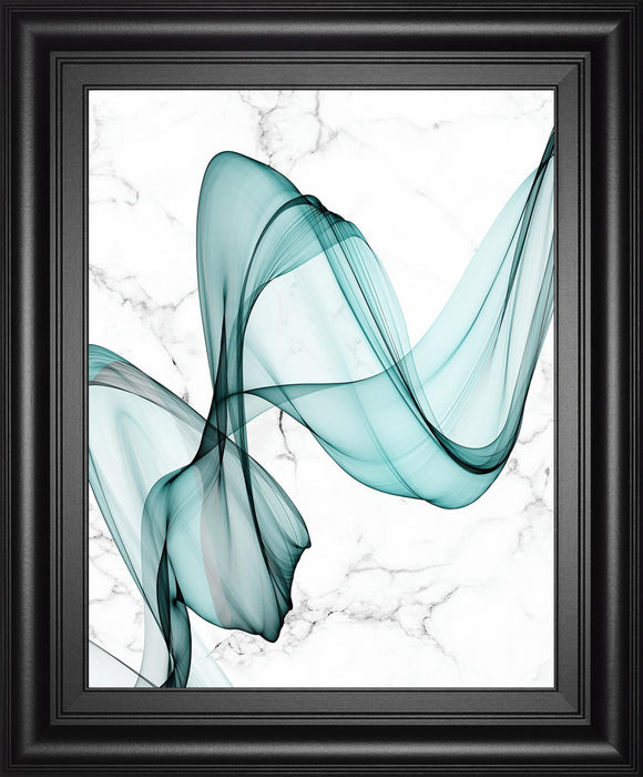 22x26 Teal Ribbons I By Irena Orlov - Light Blue