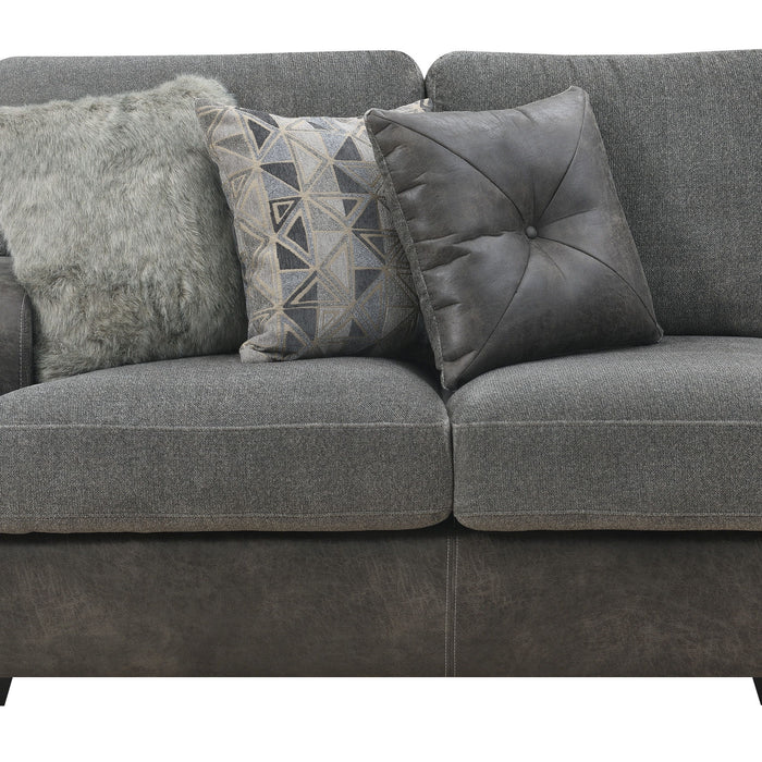 Berlin - Modular 3 Piece Sectional With Cozy Fabrics And Deep Seating - Gray Herringbone & Sanded Microfiber