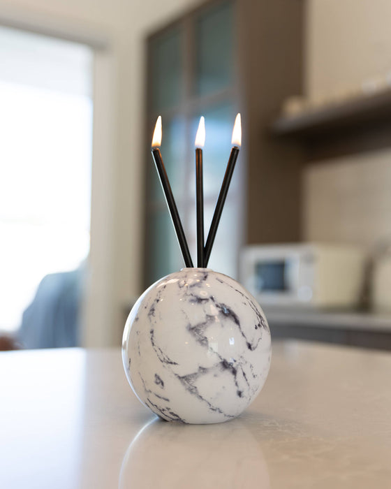 Neva Vase, White Marble Candle Holder [x6 Vases]