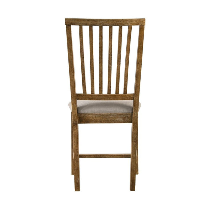 Wallace II - Side Chair (Set of 2) - Tan Linen & Weathered Oak