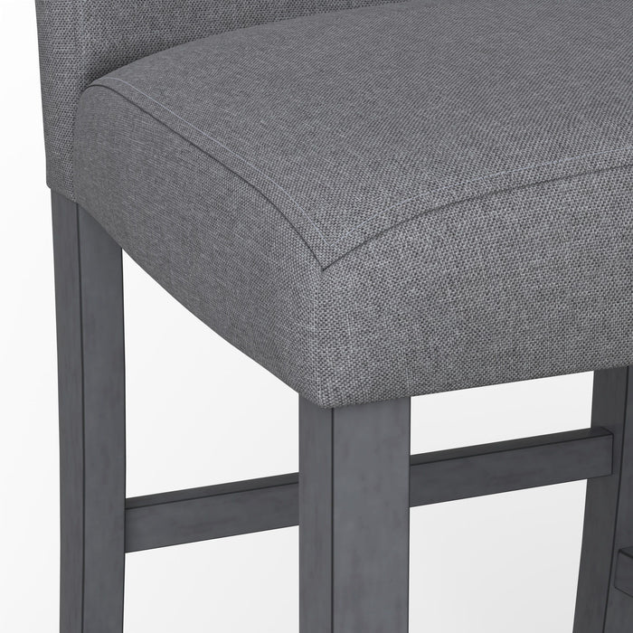 Seneca - Upholstered Barstool With Upholstered Back And Nailhead Trim - Walnut Ash